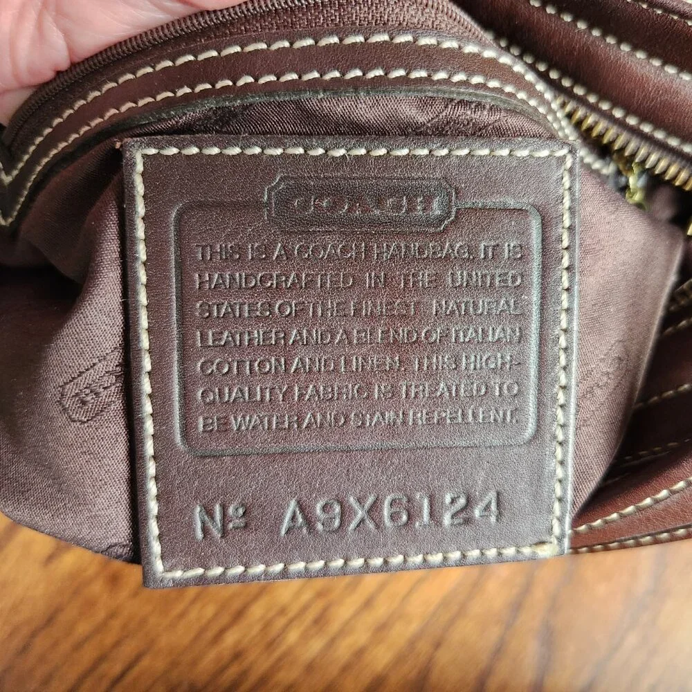Coach Vintage Canvas Bleeker Zip Satchel | 6124 | Beige & Mahogany Brown | 1999